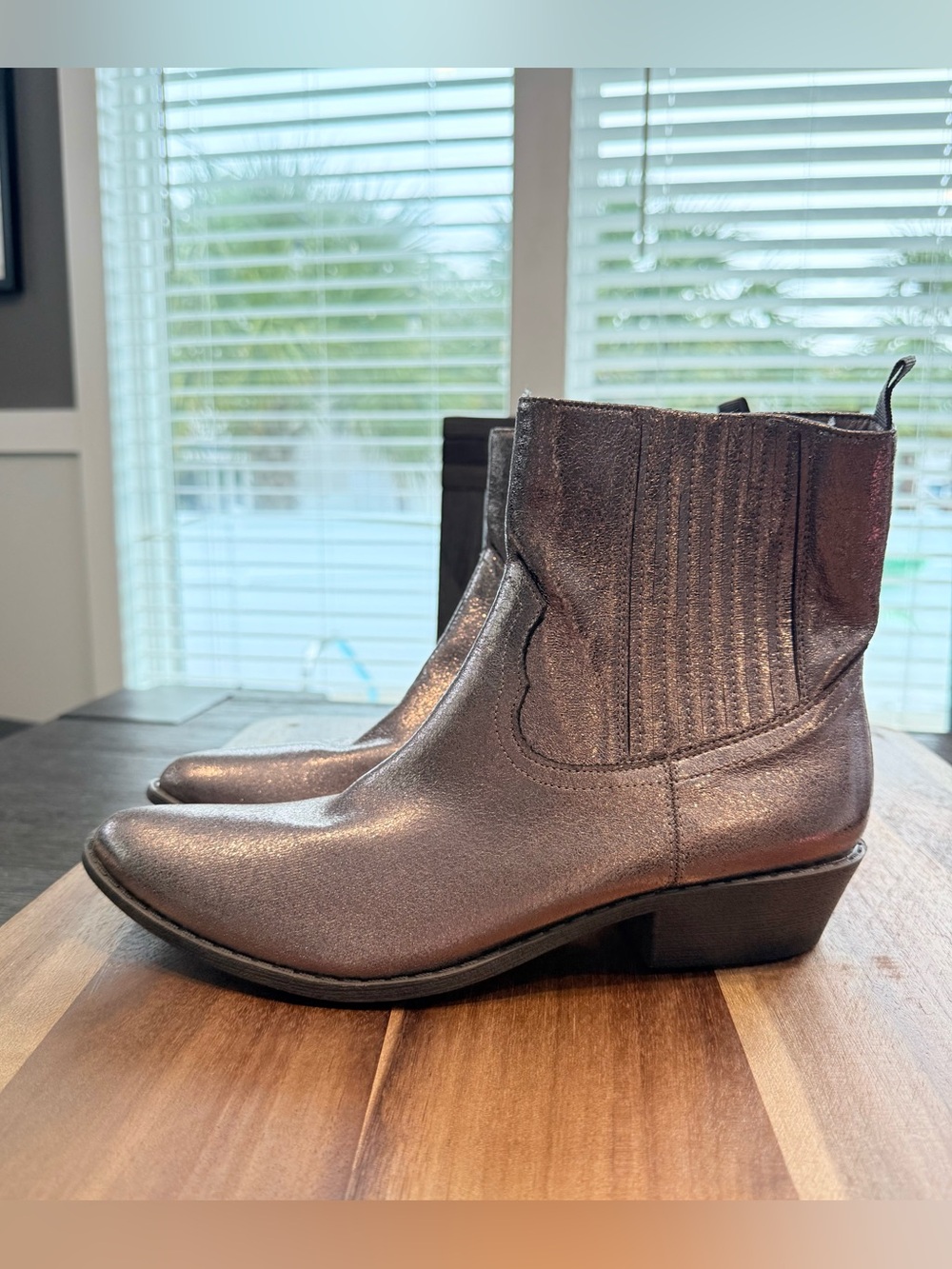 Freya Metallic Brown Ankle Booties